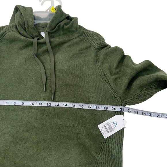 Time And Tru Women Green Hooded Sweater SZ L 12-14 Acrylic Blend Casual Pullover - Picture 5 of 11